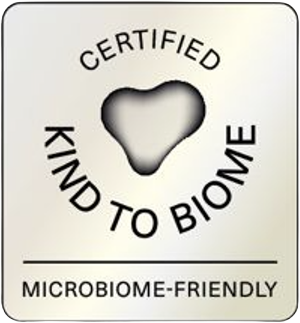 Certified KIND TO BIOME microbiome-friendly mark